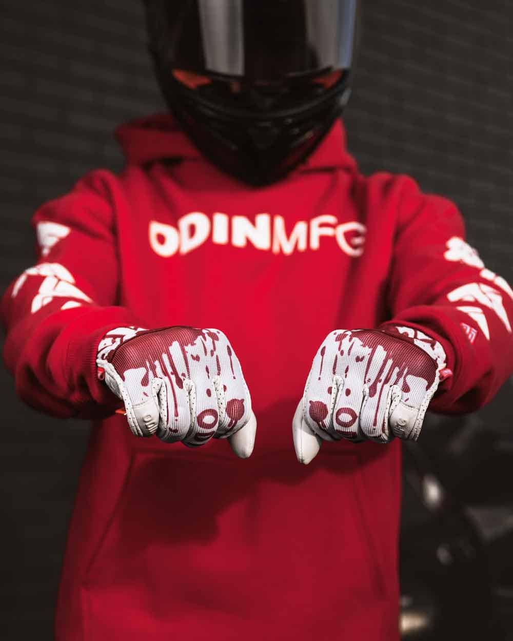 D3O Heavy Hitters Motorcycle Gloves - Bloodbath - Image 3