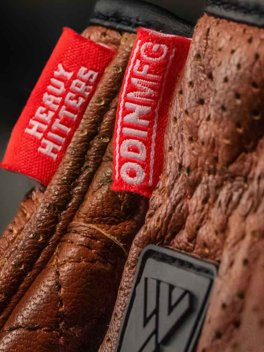 D3O Heavy Hitters Motorcycle Gloves - Wax Brown Perforated - Image 5